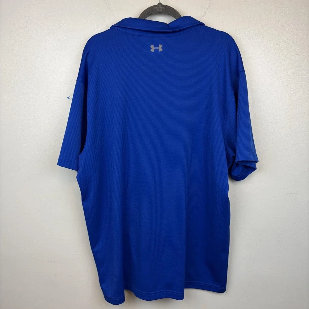 Under‎ Armour Polo Shirt Mens 3XL Blue HeatGear Loose Fit Golf Performance - Picture 3 of 10